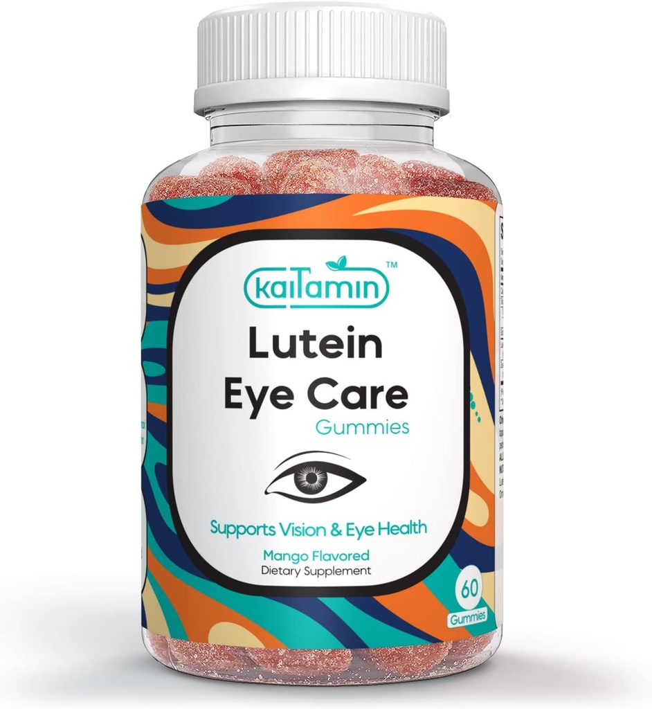 Lutein & Zeaxanthin Eye Supplement for Adults - Proteção Suporte para olhos - Yummy Mango Flavored Vegan, Glute-Free, Made with Coconut Oil. 60 Gummies