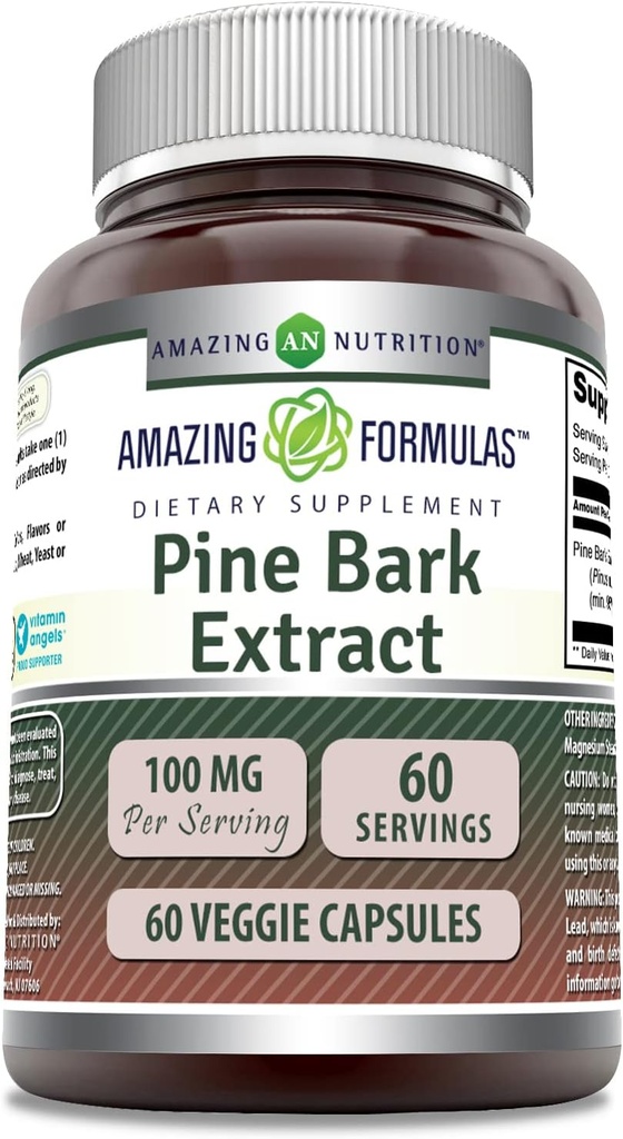 Incrivel Fórmulas Pine Bark Extract 100 Mg Cápsulas Vegetarianas Suplemento Não-GMO Não-Gluten-Free .