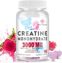 3000 MG Creatina Mono-hidrato para Mulheres e Homens, Pílulas Creatinas com BCAA e mastigadores de colágeno hidrolisados Comprimidos para desempenho e recuperação, Força, Sabor de Fruta Dragão, 90 Comprimidos