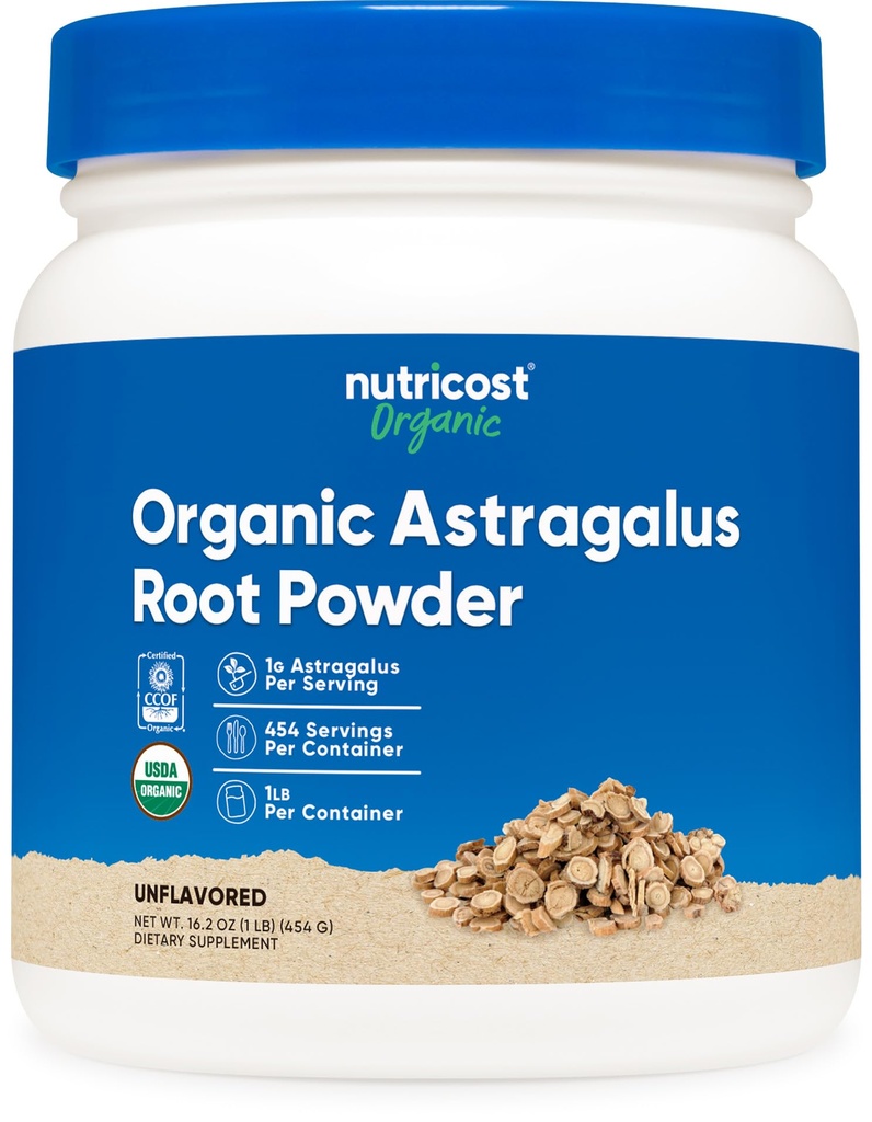 Nutricost Astragalus Orgânico Raiz de pó 1LB - Sem glúten, Não-GMO, Vegetariano