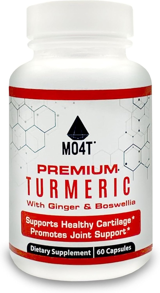 Premium Turmérica, Glucosamina, Ginger, Sulfato de Condroitina, Extrato de Boswellia, HSH, Bioperina, Quercetina & L-Meth - 60 Cápsulas