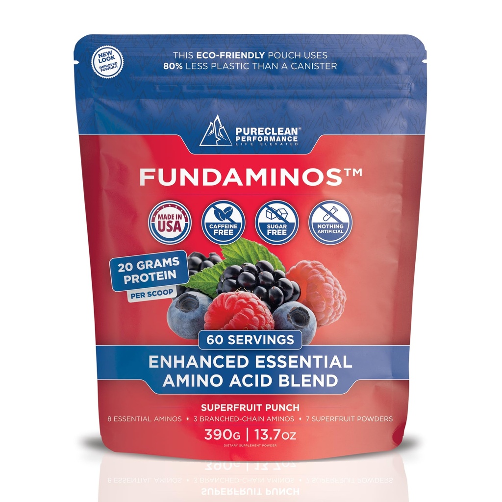 FundoAminos EAA + BCAA Amino Acid Powder Orgânico, Vegan, Baseado em Plantas - Aminos Essential Completo para Nutrição Todos os dias