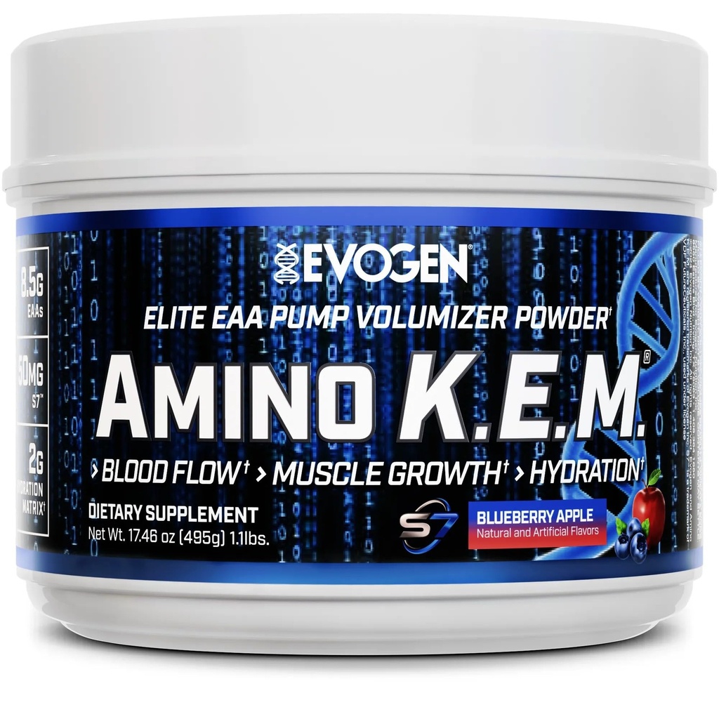 Evogen Amino K.E.M. - Volumizador de bomba de pó EAA & BCAA □ BCAAs Amino Acids Supplement for Blood Flow, Muscle Growth, & Hydration