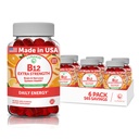 Vitamina B12 chicletes para adultos - Mais saborosa Fórmula proprietária - 3000mcg Metil B-12 pastilhas de alta absorção de energia - Vit não-GMO Vegan B12 - Mastigable B 12 para suporte energético e saúde óssea - 6 Pack