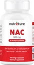 Suplemento NAC N-Acetil Cysteine Suplemento Fígado com Selênio e Molibdênio para Saúde do Fígado □ N-Acetil Cysteine 600 mg 100 Cápsulas