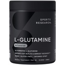 Sports Research® L-Glutamina - Recuperação de exercícios, Saúde Imune & Gut Saúde Suporte - 5 G por serviço - 10,58 Oz
