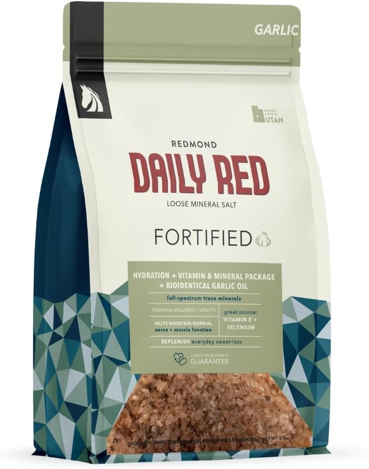 Red diário fortificado w / Garlic - Horse Vitamina & Suplemento Mineral 5 lb Pouch