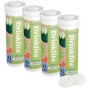 Drinklits Lemon-Lime diária Eletrolyte Hydration Tablets (4) Tube Bundle - 0g de açúcar - Excelente sabor - 40 Servings - 10 Tablets por tubo