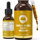 Orgânico Ginkgo Biloba Extrair Suplementos Líquidos, Cérebro e Foco Suporte, 98% Absorção, Vegan, Não-GMO, Álcool e Glúten Grátis - 4 Fl Oz