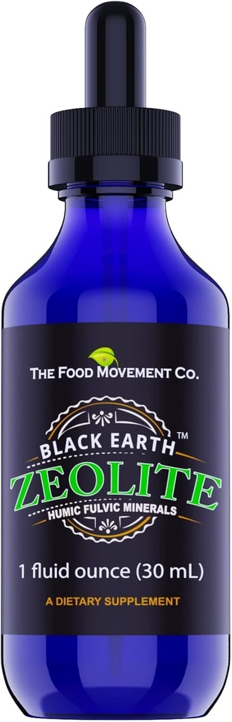 Zeólita da Terra Negra com Ácidos Húmicos Fulvicos Trace Minerais para Adultos e Crianças para Detox, Gut Health e Imune Support - 1 oz Liquid Drops Supplement