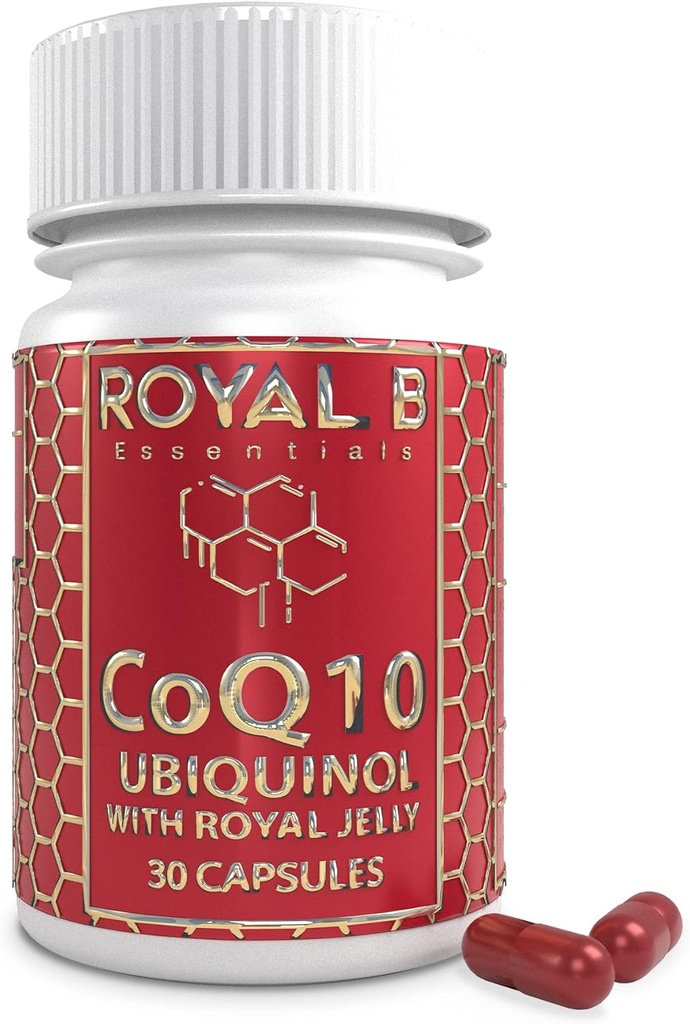 Ultra-Premium Co-Enzima Q10 com Geléia Real, Ubiquinol CoQ10 Cápsulas para Saúde do Coração e Defesa Imune, Suplemento All-Natural CoQ10 Made by Bees, 3.000 mg, 30 Cápsulas Veggie