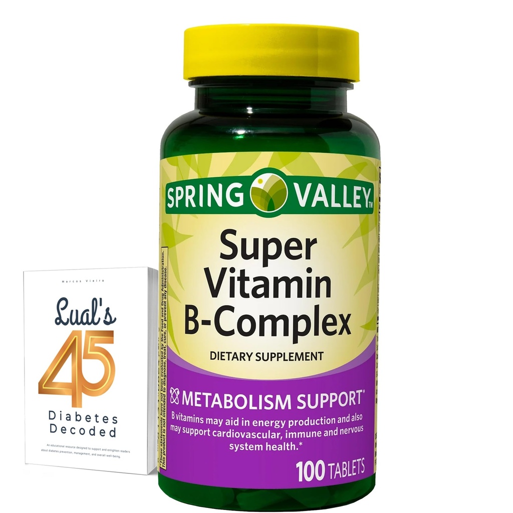Carbonato de cálcio complexo do Vale da Primavera Super Vitamina B, Ácido Ascórbico 100 Comprimidos
