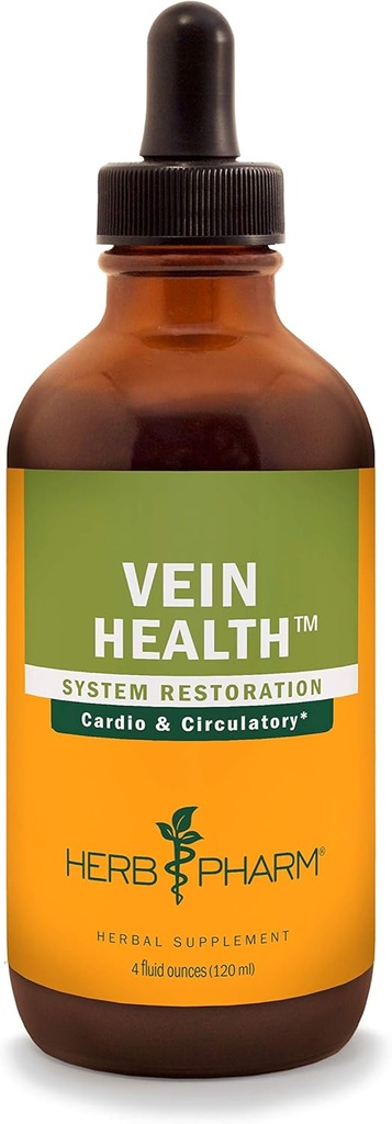 Herb Pharm Vein Health Fórmula líquida de ervas para suporte do sistema cardiovascular e circulatório - 4 onça