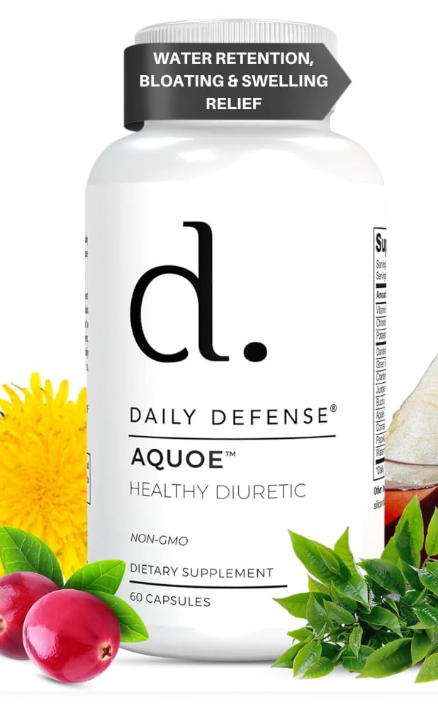 Pílulas diuréticas - Pílulas de cranberry com chá verde, Dandelion, Apple Cider Vinagre & More - AQUOE Pílulas de água para Bloating & Fitness - Pílulas de água por defesa diária, 60 Cápsulas
