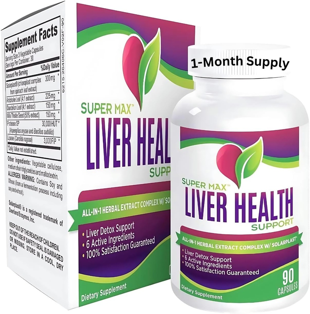 Suplementos de saúde do fígado (All-in-1) Complexo misturado com 6 Ingredientes Ativos ; Suplemento de suporte diário de desintoxicação e limpeza do fígado ; Nutrientes naturais do fígado para homens e mulheres