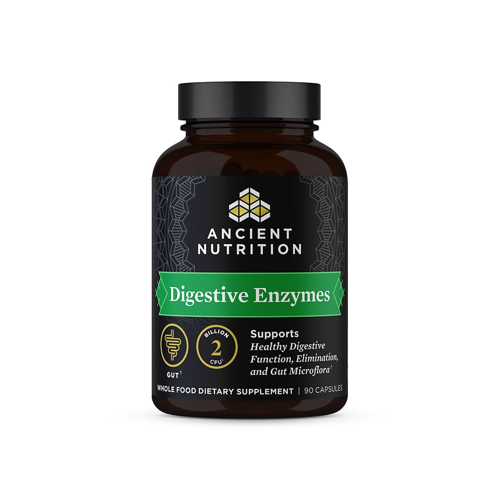 Ancient Nutrition Digestive Enzimas, Suporta a saúde gut, Promove a função digestiva saudável, 90 Ct
