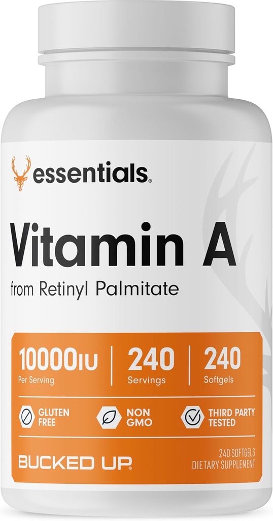 Vitamina A 10000UI por serviço, Essentials (240 Servings, 240 Softgels)