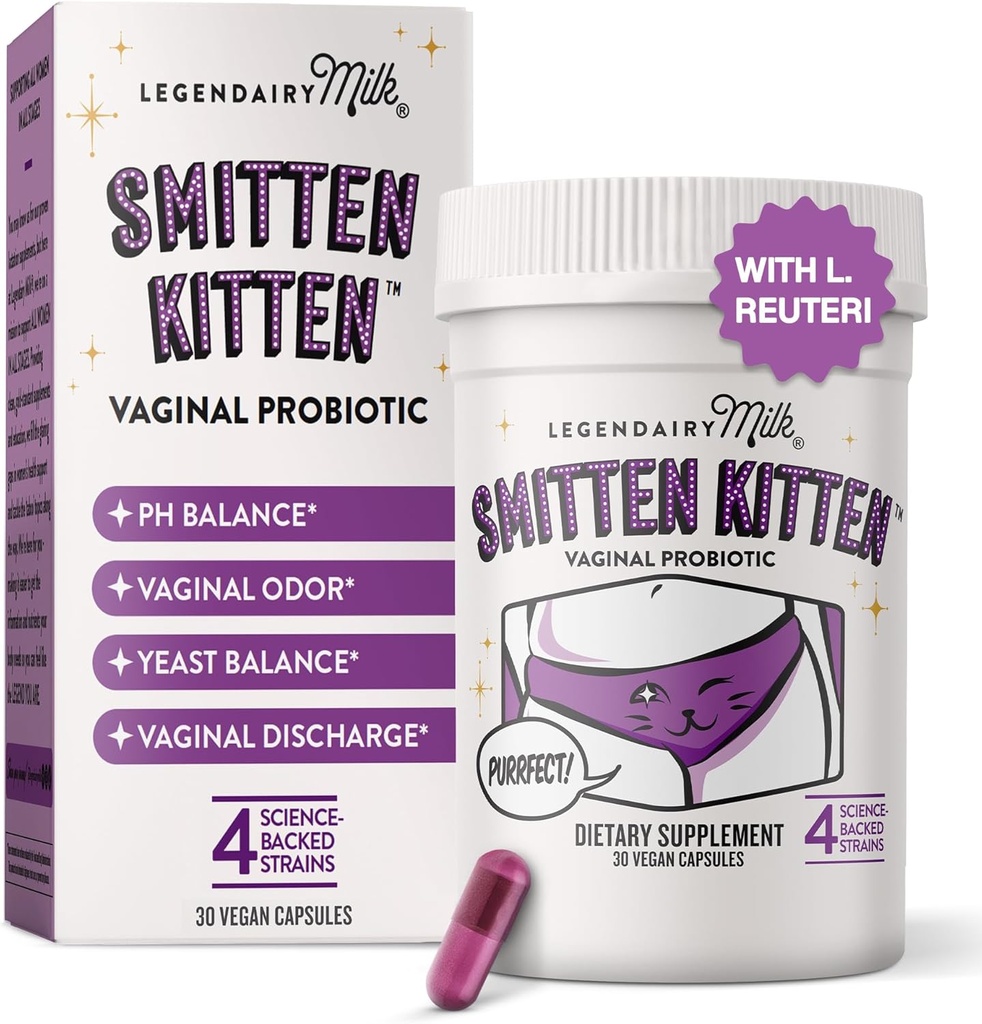 Leite Legendário KittenTM - Probióticos Vaginais para Mulheres - Probióticos Clinicamente Estudiados Lactobacillus Reuteri para a Saúde Vaginal da Mulher - Suporta pH equilíbrio, flora e bem-estar trato urinário