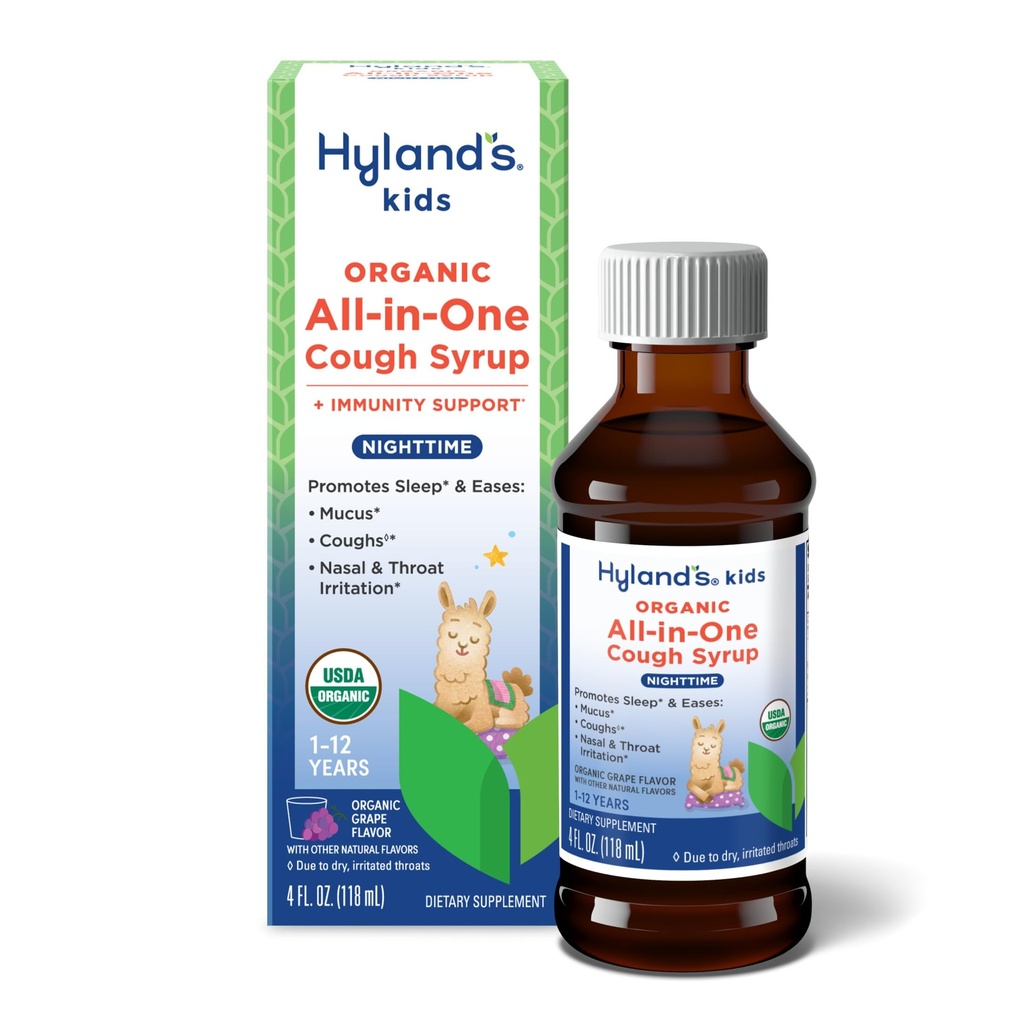 Hyland's Kids Organic All in One Tosse Syrup Nighttime - Uva