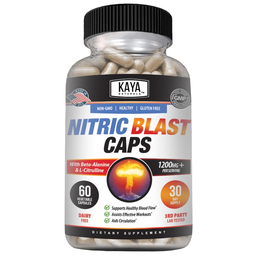 Kaya Naturals - Nitric Blast Potent All-Natural Herbal Supplement for maximum health benefits .