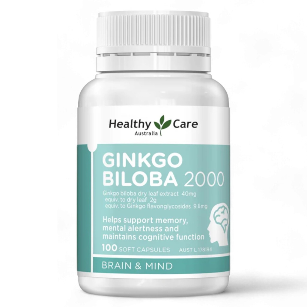 Cuidado saudável Ginkgo Biloba 2000mg 100 Cápsulas Australiano Made