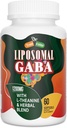GABA lipossomal com L-Teanina Suplementos 1200mg - Complexo GABA de alta absorção com Ashwagandha, Camomila, Tart Cherry Herbal Suplementos para Homens e Mulheres, 60 Softgels