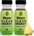 Ethan's Organic Clean Energy Shots Abacaxi, Sugar Free Natural pré-trabalho Focus Boost, Gluten Free, Vegan, B6 & B12 Vitamina C com extrato de chá verde e Guayusa (2 pacote de 2 onças shots)