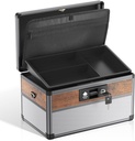 Glosen Medicine Lock Box, travando caixa de medicina, Security Lock Boxes®Médio Preto 12 x 7.68 x 7.87 Polegada, caixa de segurança chave de primeiros socorros para medicação