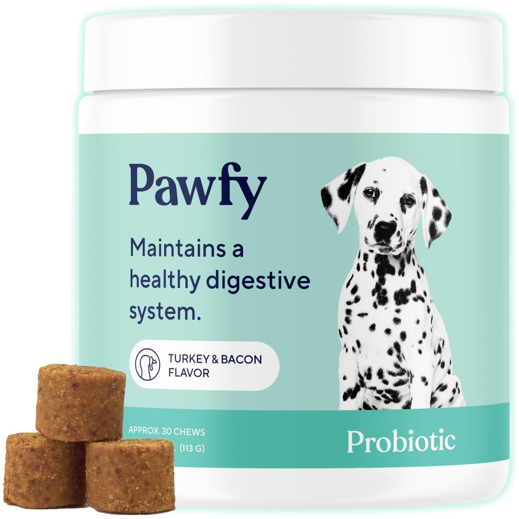 Pawfy Probióticos para Cães Suporta Saúde Digestiva, Diarréia para Cães Pequenos e Grandes, Melhora a Saúde da Gut
