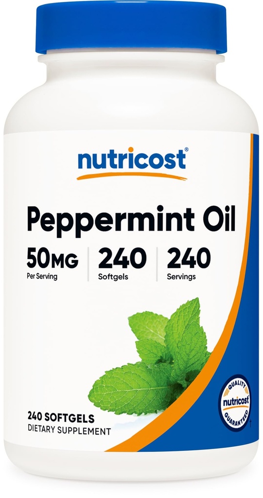 Óleo de hortelã-pimenta de nutricosto (240 SFG) (50 MG) - Gluten Free, Third Party Tested e GMO Free