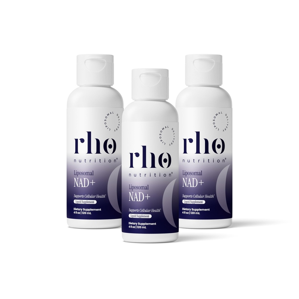Rho Nutrition Liposomal NAD+ – Suplemento Líquido Projetado para ajudar a apoiar a absorção – Forma ativa de NAD+ Ajuda a apoiar a saúde celular normal, envelhecimento saudável, metabolismo de energia e vitalidade – 3 Pack
