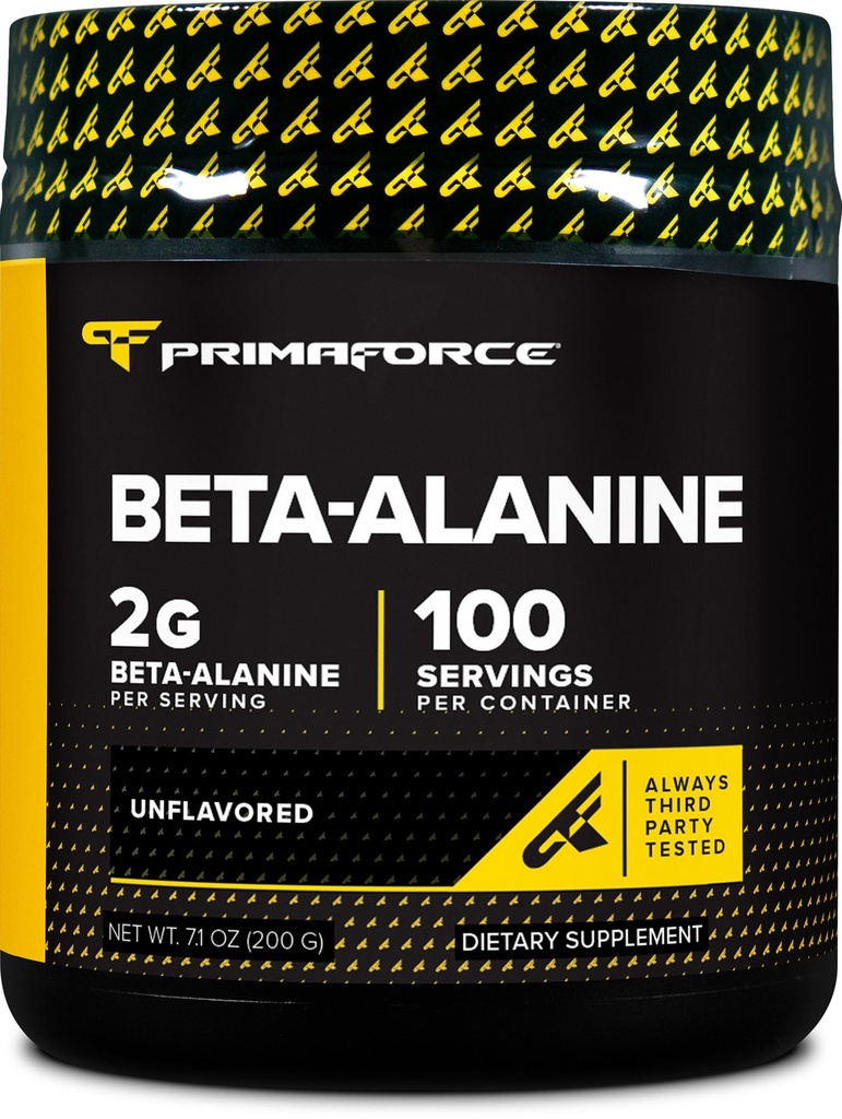 Primaforce Beta Alanine pó, sem sabor, 200 gramas - sem glúten, não-GMO Suplemento para homens e mulheres