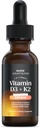 NutriRise Vitamina D3 K2 Drops 5000 UI: Vitaminas de Imunidade, Suporte à Energia, Bem-Estar e Conforto Conjunto, Vegetariano, Fácil de Tomar Fórmula Líquida para Homens e Mulheres + Óleo MCT, Gluten Free, 1 fl oz