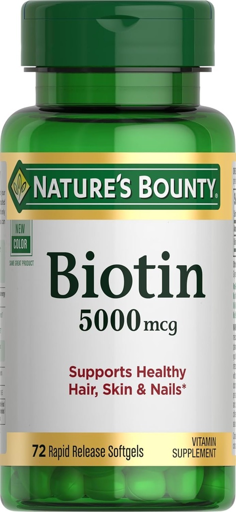 Biotina da recompensa da natureza 5.000 mcg Caps, 72 ct