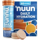 Comprimidos Eletrolíticos de Imunidade Nuun com Vitamina D, C, E, & A, Ginger, Elderberry, Magnésio & 4 Outros Eletrolitos Essenciais, Vegan, Blueberry Tangerine, 8 Pack (80 Servings Total)