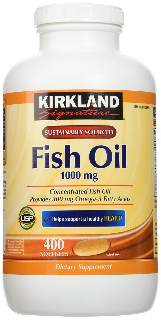 Kirkland assinatura natural óleo concentrado com ácidos gordos Omega-3 - 400 Softgels (Pacote de 2)