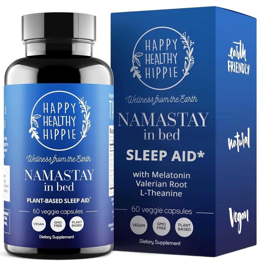 Ajuda natural ao sono para adultos w / baixa dose Melatonina 0,5mg – Raiz valeriana + magnésio Glicecinado + L-Teanina Suplemento, Camomila □ No Manhã Grogginess □ Não-Habit formando □ Pills com base em plantas, 60 Ct