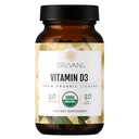 Truvani Orgânico Vitamina D3 - Baseada em plantas, USDA Orgânico, Sem glúten, Não-GMO, Vegan Suplemento D3 - Suporta osso, imune e saúde do cérebro - 30 Comprimidos