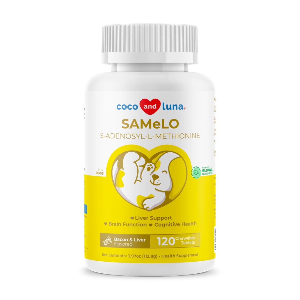 O mesmo para cães - 120 comprimidos mastigáveis - S-Adenosyl-L-Metionina, Suplemento Fígado - Saúde do Cérebro, Promove suporte cognitivo, Suporte ao Fígado (Mesma Tablet)