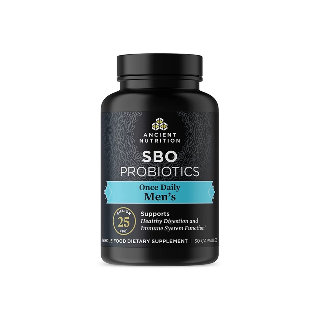 Ancient Nutrition Probióticos para Homens, SBO Probióticos masculinos uma vez diariamente 30 Ct, para Digestion saudável e Imune System Function Support, 25 bilhões UFCs* Por serviço