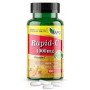 América Medic & Science Rapid-C 1000mg Suplemento de vitamina C (1 pacote de 100 comprimidos) Fortalecedor de energia, Suporte diário do sistema imunológico, Antioxidante Vegan, Ácido Ascórbico Não-GMO revestido para homens adultos e mulheres