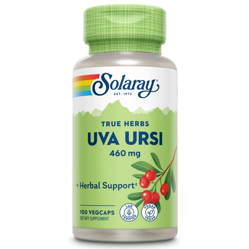 SOLARAY Uva Ursi Leaf 460 mg (Lâmina Saudável, Rim e Tratamento Urinário)