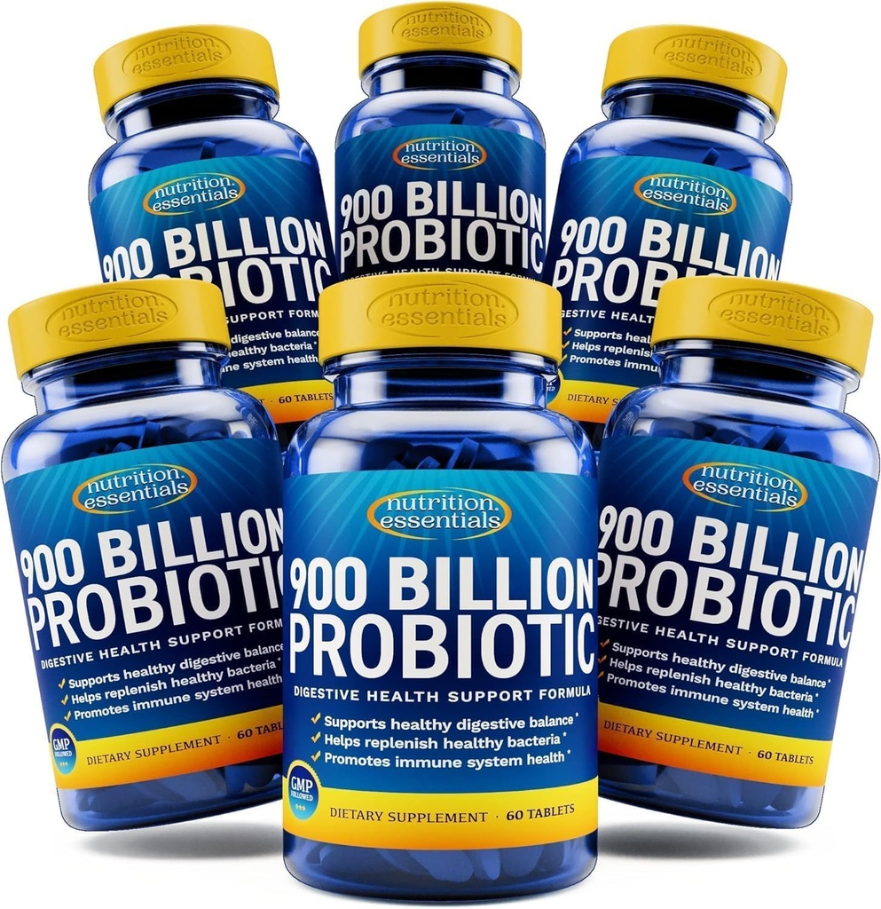 Nutrition Essentials Suplemento dietético Probiótico + Probióticos para Mulheres e Homens com Enzima de Lactase + Suplemento de suporte cerebral Nootrópico