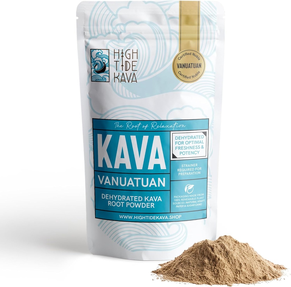 Vanuatu Kava Root Powder 16oz – Noble Blend para alívio de estresse, sono e relaxação