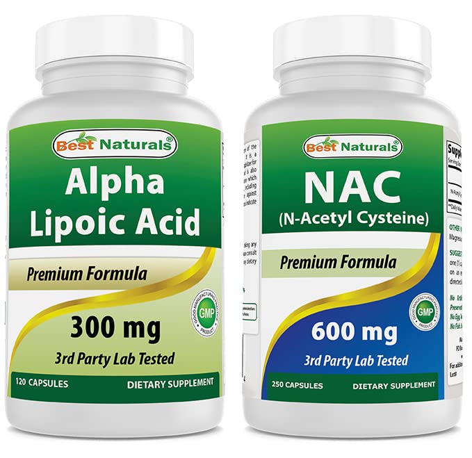 Melhores naturais Ácido Alfa Lipóico 300 mg e NAC 600 mg