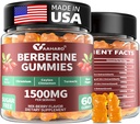 Berberine com goma de canela de Ceilão - 1500mg Berberine HCI Suplemento com crómio, cardo turco e leite - Suporte imunológico - para mulheres e homens - 60 chicletes sem açúcar