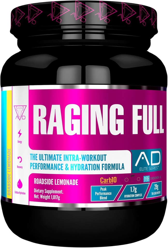Projeto AD Raging Full Intra-workout Performance e Hydration Formula (30 Servings, Roadside Limonade)