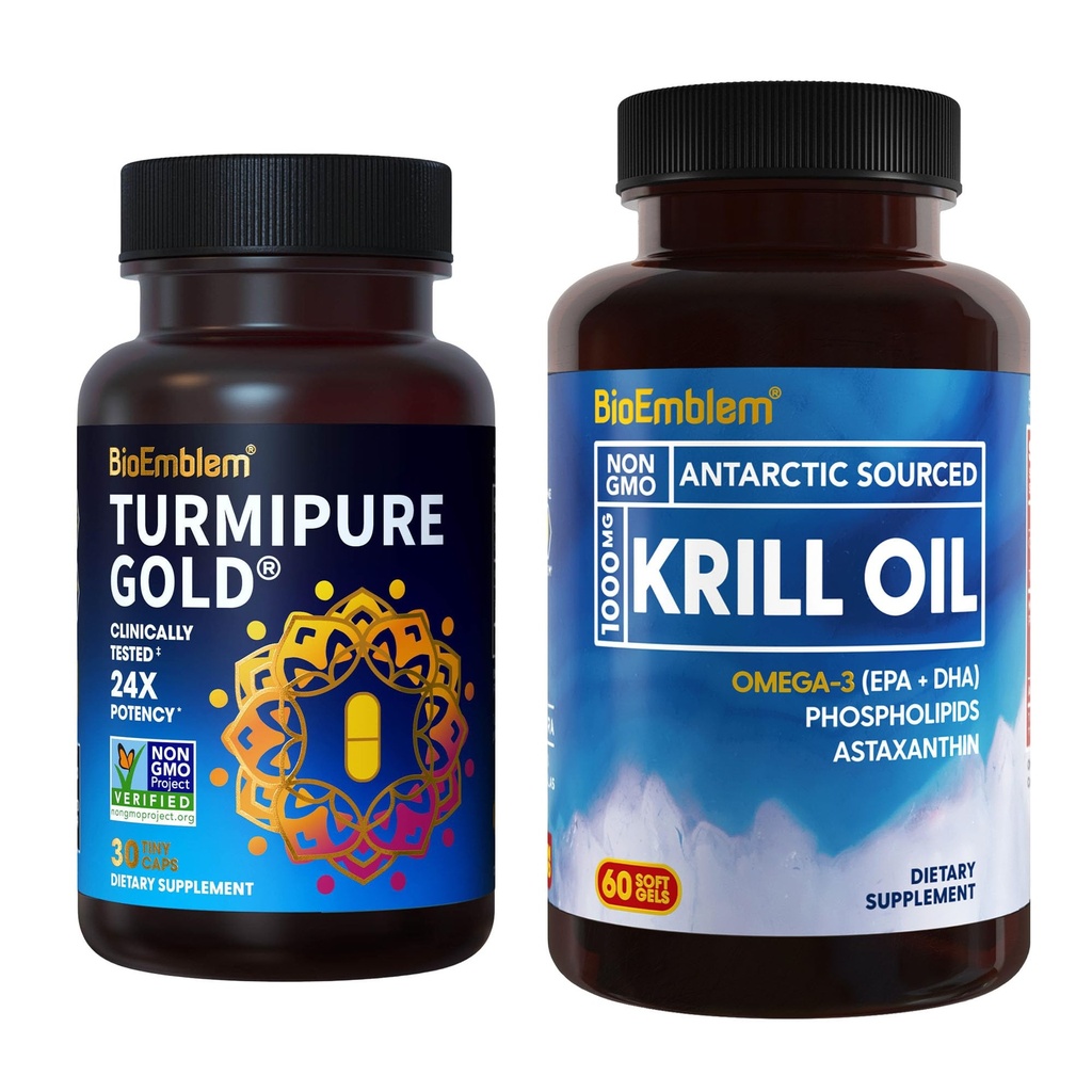 BioEmblem Antárctico Krill Oil Supplement Curcumina Clinicamente Estudada TurmiPure