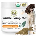 Wholistic Animais Orgânicos Canino Completo - Dog Multivitamin Powder - 1 Lb - Vitaminas e Suplementos diários do cão para alimentos caseiros - Sistema imunológico, pele, casaco e saúde geral - Pequena e grande raça