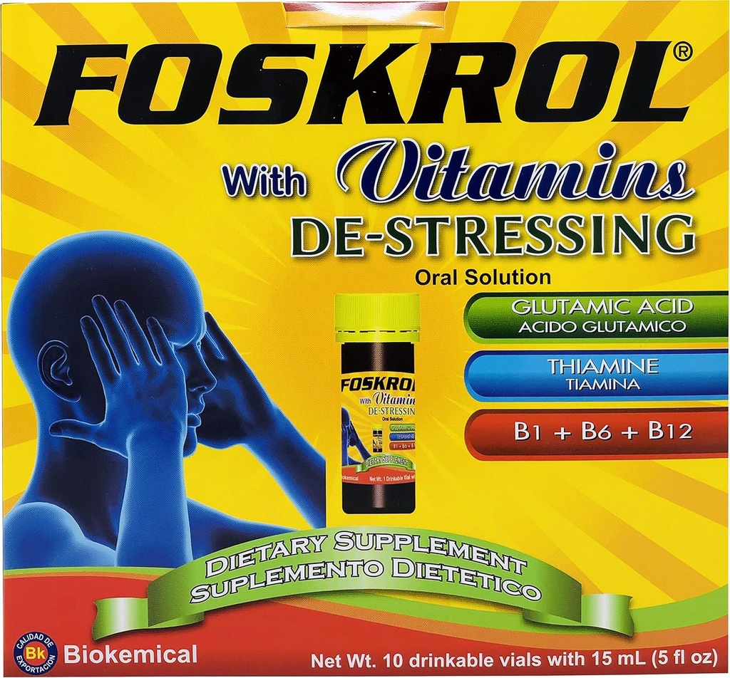 com Vitaminas DeStressing - 10 Conde de Vitaminas - B Vitaminas e Ácido Glutamico - Bioquímico (10 Frascos - Destressing)